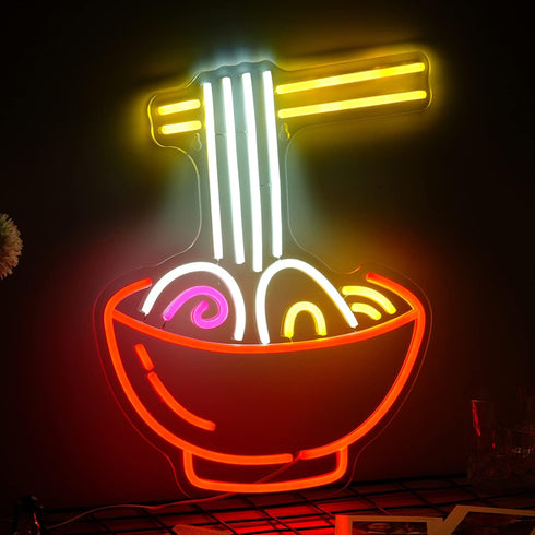 Ramen Neon Sign Dimmable Ramen Noodle Led Neon Lights for Wall Decor