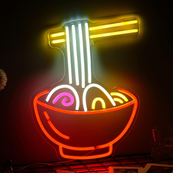 Ramen Neon Sign Dimmable Ramen Noodle Led Neon Lights for Wall Decor