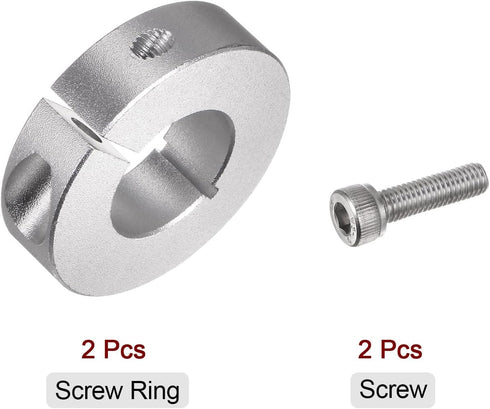 2pcs Shaft Collar Set, 22mm Bore Aluminum Alloy Split Clamp-On Collars for Wheel Barrow Axle