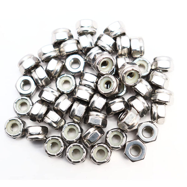 STORMCUBE #10-32 Nylon Insert Hex Lock Nuts 50 Pack 304 Stainless Steel Self-Locking