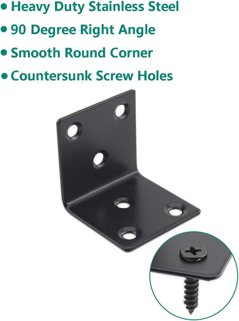 90 (40x40x40mm) Heavy Duty Stainless Steel Corner Bracket,ULIFESTAR L Shaped Shelf Bracket Degree Corner Brace Large