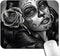 Vintage Sugar Skull Girl Image Gaming Mouse Pad, Custom Rectangle, Retro Black Grey White Large