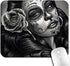 Vintage Sugar Skull Girl Image Gaming Mouse Pad, Custom Rectangle, Retro Black Grey White Large