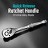 DURATECH 3/8-Inch Drive Ratchet, Quick-Release Wrench, 72-Tooth Reversible Switch, Alloy Steel