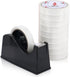 BOMEI PACK Desktop Tape Dispenser (Fits 1" & 3" Core) with Transparent Tape Refills and Weighted Non-Slip Base