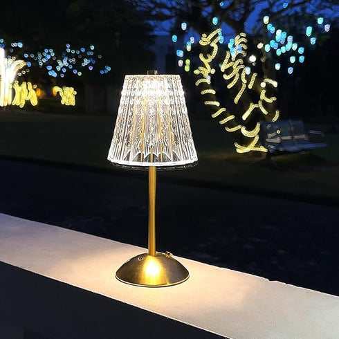 Generic 3 Dimmable, Gold Crystal Table Lamp Touch Control, Color & Rechargeable LED Lamp, Elegant Bedroom,Office