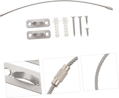 2 Sets DECHOUS Child Safety Furniture Straps Stainless Steel Falling Prevention Anchors for Kids Adjustable Anti-Tip