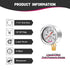 0-60psi Glycerin Filled Fuel Pressure Gauge, 1-1/2" Dial Size, 304 Stainless Steel Case for Measuring Fuel Pressure