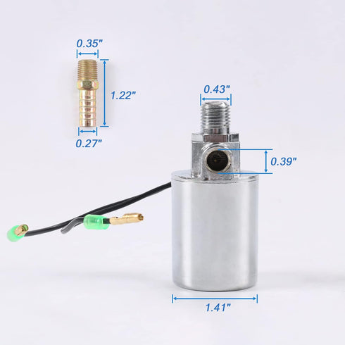 JDMSPEED 12V 24V Train Truck Air Horn Electric Solenoid Valve Heavy Duty 1/4" NPT Chrome Plated Metal Housing 150 PSI