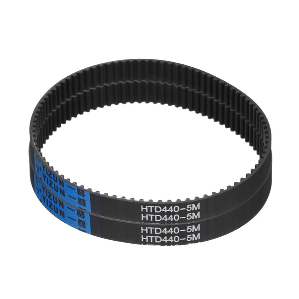 uxcell 2pcs HTD-5M Rubber Timing Belt 88 Teeth, 440mm Pitch Length x 15mm Width x 3.6mm Height