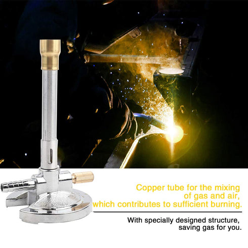 1Pcs Micro Single Tube Bunsen Burner Gas Light, Flame Stabilizer and Gas Regulator for Liquid Lab Heating Equipment