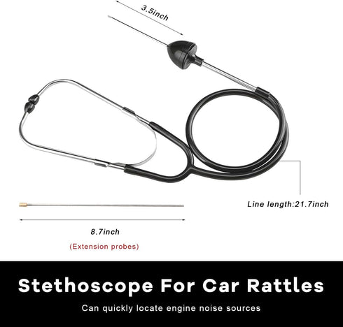 (1 DXNQ Automotive Engine Stethoscope, Automotive Mechanics Stethoscope Kit Hearing Tool with Extended Probe, Engine