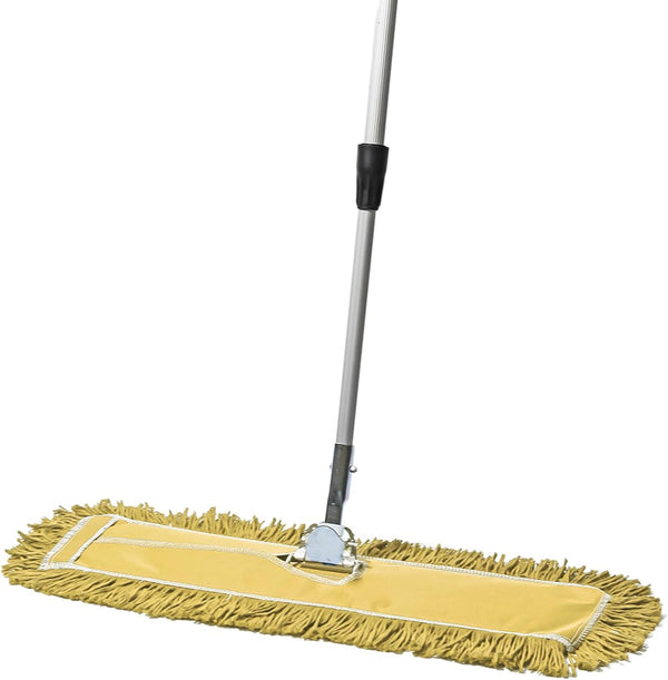 Commercial Dust Mop, 24 x 5 in. Reusable Mop Head, Extendable Handle for Floor Cleaning & Janitorial Supplies