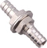Stainless Steel 3/8" Hose Barb, Hex Bulkhead Straight Fitting, Barbed Thru-Bulk Head