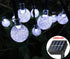Solar String Lights Outdoor, 20ft 30 LEDs Waterproof White Crystal Globe Fairy Lights, 8 Modes for Holiday Party Gardens