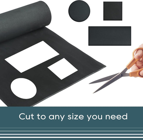 NATGAI Sponge Neoprene Without Adhesive Foam Rubber Sheet, Cut to Multiple Dimensions, 1/4" Thick x 17" Wide x 80" Long