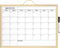 MaxGear Monthly Calendar Dry Erase Board, 16"x12" Hanging Whiteboard with Handle, Golden Aluminum Frame for Office