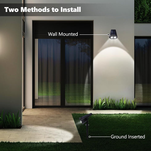 2 4 Pack) Flacchi Solar Lights Outdoor Waterproof - Lighting Modes Solar Powered Garden Yard Spot Lights for Outside