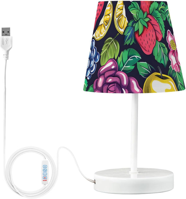 ALAZA Bedside Lamp Tropical Fruit Rose Apple Table Lamp for Bedroom Desk