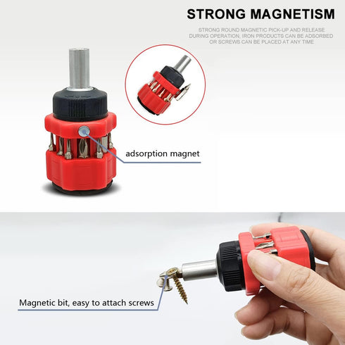 13-in-1 Mini Combination Ratchet Screwdriver, Multi-Bit Outdoor Tool Set, Easy to Carry for Many Purposes
