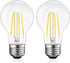 2 Pack LUXRITE Vintage A19 LED Light Bulbs, 100 Watt Equivalent, 1600 Lumens, 5000K Bright White, Dimmable