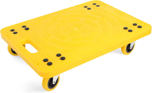 MaxWorks 50840 High Visibility Yellow 300-lb Capacity Movers Dolly with 4 Swivel