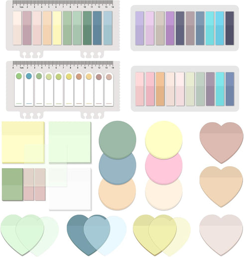 BAYTORY 1700 Sheets Transparent Sticky Notes, Clear Waterproof 3 x 3 inch, Self-Adhesive Translucent Writable Index Tabs