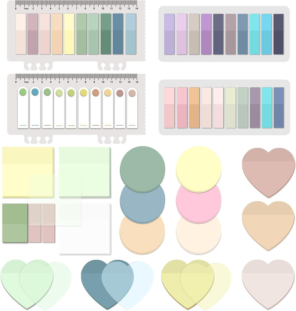 BAYTORY 1700 Sheets Transparent Sticky Notes, Clear Waterproof 3 x 3 inch, Self-Adhesive Translucent Writable Index Tabs