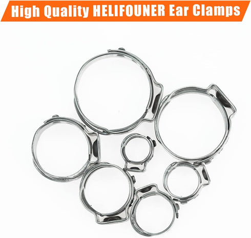 40 Pieces 6-7mm 304 Stainless Steel Single Ear Hose Clamps
