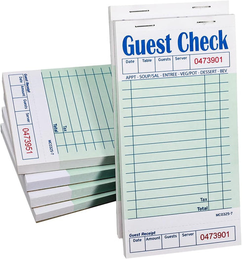 Batrical Guest Checks Server Note Pads 300 Sheets Waitress Notepad for Restaurants (6