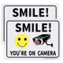 2 Pack Smile You're on Camera Video Surveillance Sign, 10"x7" Rust Free Aluminum Metal Warning Sign, Waterproof