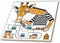 3dRose Funny Cute Colorful Giraffe Playing with Model Train Set Animals 8