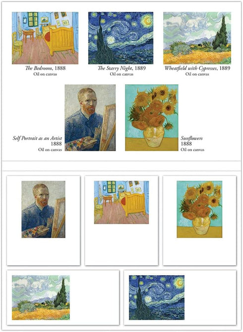 Pigment & Hue Sticky Note Tabs | 5 Piece Set, 50 Sheets per Pad, 250 Sheets Total (Vincent Van Gogh Designs)
