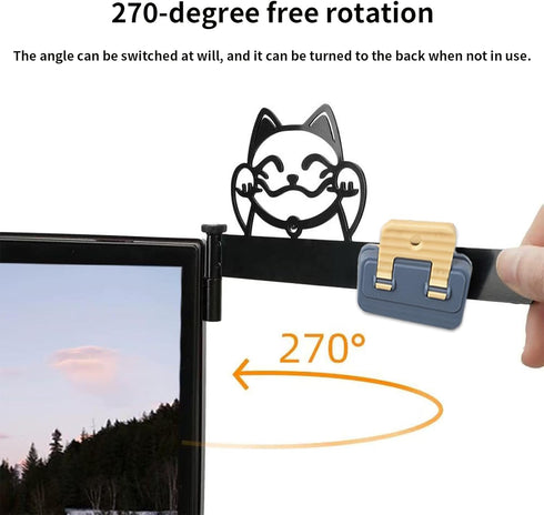 Qumusaa 270 Monitor Document Holder, Paper Holder for Typing with Magnetic Clip, Adhesive Mount Paper Clip Holder