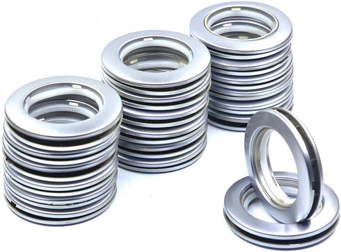 Ailejia 20 Pack Silver Curtain Grommets, 1.7 Inch Inner Diameter Silencer Sliding Grommet Kit for Sheers, Reusable