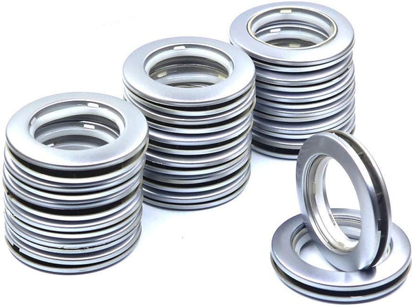 Ailejia 20 Pack Silver Curtain Grommets, 1.7 Inch Inner Diameter Silencer Sliding Grommet Kit for Sheers, Reusable