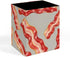 Meaudiwes Leather Pen Holder Stand Square Pencil Cup Desktop Stationery Organizer Food Bacon