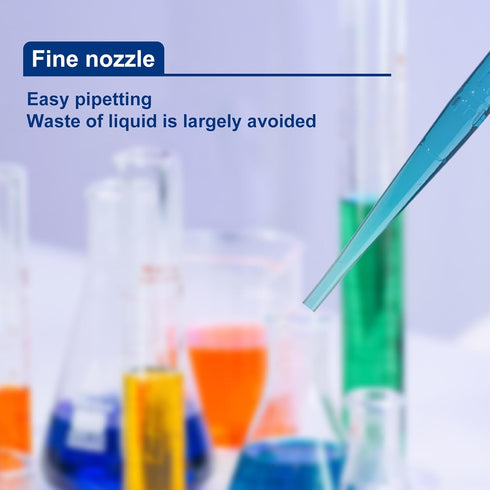 Biologix 2000pcs 3ml Plastic Transfer Pipettes, Disposable Clear Liquid Droppers for Science Laboratory