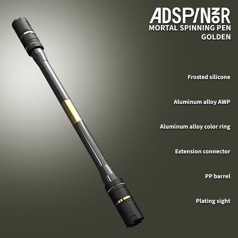 Mortal Spinning Pen Mod by Mr. Nope Professional Trick Pen for Tricks & Relief Anti-Slip, Long, Gold