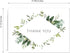 Lush Greenery Thank You Notes, 24 Cards with White Envelopes, 4 Green Floral Designs, 3 1/2" x 4 7/8"