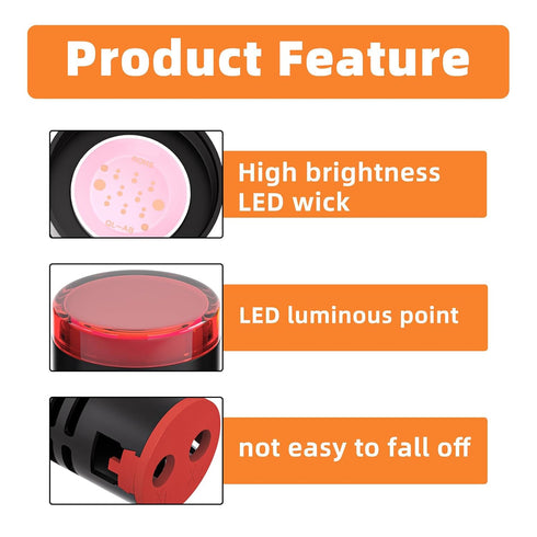 GASHER 12V 20mA Energy Saving Indicator Light, Red, 10 Pcs, Mounting Hole Size 22mm (7/8 Inch)