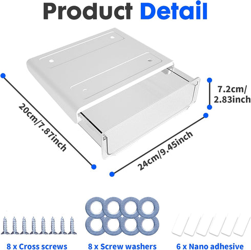 Davidsons Collection Under Desk Drawer, 2 Packs Hidden Organizer Slide Out Large Storage Pencil Tray for Office Home