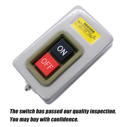 AC 220V/380V Push Button Switch - mxuteuk On/Off Start Stop Switch for 3 Phase Electric Motor Control