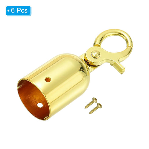 PATIKIL 6 Pack 1.1"x3.2" Stanchion Rope End Stopper, Golden Cord End Caps for Crowd Control