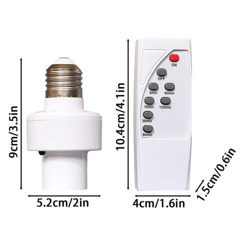 Generic E27 Closet Smart Wireless Lamp Holder - Screw Base Remote Control Socket, Infrared Timer | Lighting Control