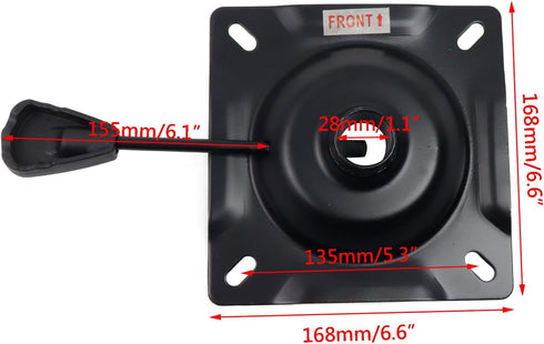 Office Chair Tilt Base, Heavy Duty Control Lift Mechanism Black Swivel Base Plate 5.3" x 5.3" Mouting Holes Dimension Office Chair Parts Replacement by Wealrit