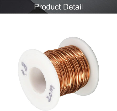 Fielect 0.8mm Inner Dia Enameled Copper Magnet Wire, 65.6Ft Length, QA-1-155 2UEW Model for Motors