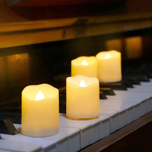 12 PCS Rechargeable Candles Flameless Tea Lights with Remote, USB LED Tealights with Timer Flickering Fake Candle