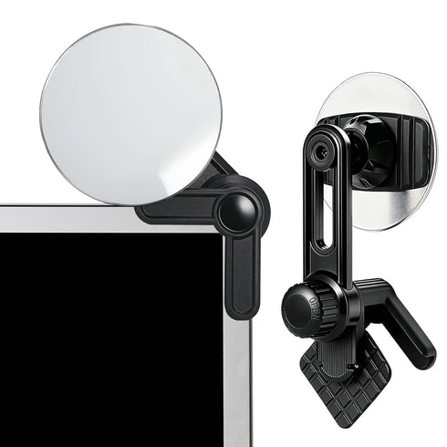 FEUNLEM Clip On Mirror for Computer Monitor & Laptop, Convex Rear View Mirror