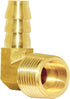 Joywayus Brass Hose Fitting, 90 Degree Elbow, 3/8" Barb x 3/8" NPT Male Pipe, Water/Fuel/Air (Pack of 2)